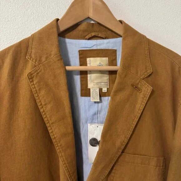 Territory Ahead Linen Blend Blazer Brown Pinstripe Lining Summer Western NWT-44R - Picture 7 of 11